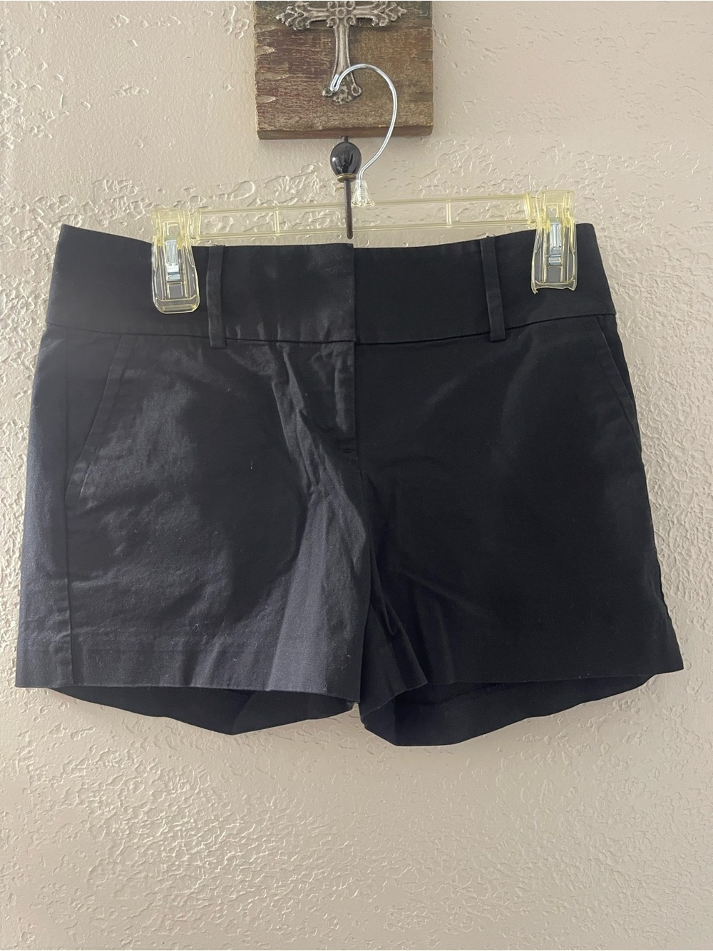 Ann Taylor Women's Black Classic Tailored Cotton-Blend Dressy Shorts Size 4